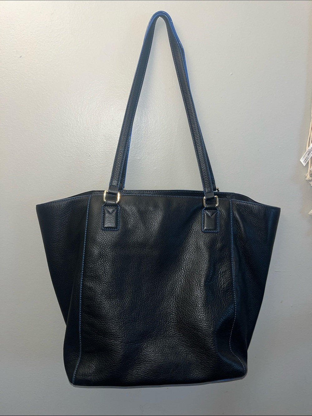 Vera Bradley Navy Pebbled Leather Tote - Picture 2 of 3